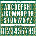 Benutzerdefinierte Kelly Green Weiß-Altgold Zickzack Form Sublimation Fußball Uniform Trikot Benutzerdefinierte Kelly Green Weiß-Altgold Zickzack Form Sublimation Fußball Uniform Trikot