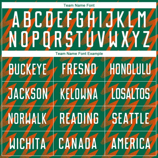 Benutzerdefinierte Kelly Grün Weiß-Orange Zickzack Form Sublimation Fußball Uniform Trikot Benutzerdefinierte Kelly Grün Weiß-Orange Zickzack Form Sublimation Fußball Uniform Trikot