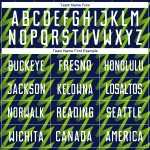 Benutzerdefiniertes Marineblaues, Weiß-Neongrünes, Zickzack-förmiges Sublimations-Fußballtrikot Benutzerdefiniertes Marineblaues, Weiß-Neongrünes, Zickzack-förmiges Sublimations-Fußballtrikot