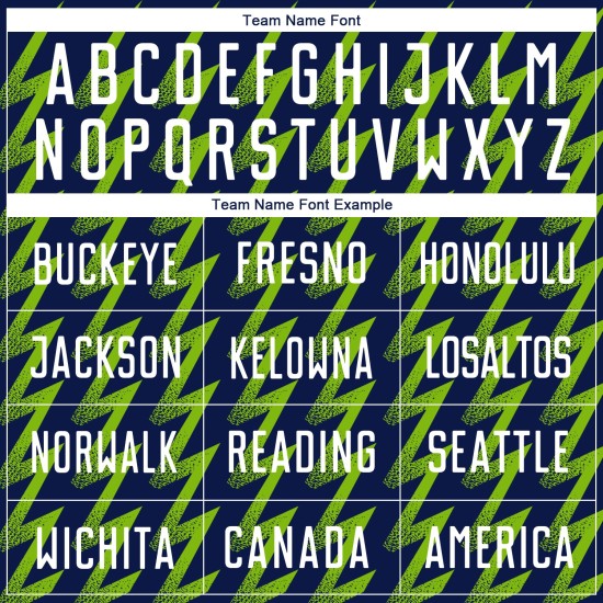 Benutzerdefiniertes Marineblaues, Weiß-Neongrünes, Zickzack-förmiges Sublimations-Fußballtrikot Benutzerdefiniertes Marineblaues, Weiß-Neongrünes, Zickzack-förmiges Sublimations-Fußballtrikot