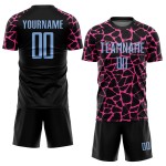 Benutzerdefinierte schwarz hellblau-rosa abstrakte Netzwerk Splash Sublimation Fußball Uniform Jersey Benutzerdefinierte schwarz hellblau-rosa abstrakte Netzwerk Splash Sublimation Fußball Uniform Jersey
