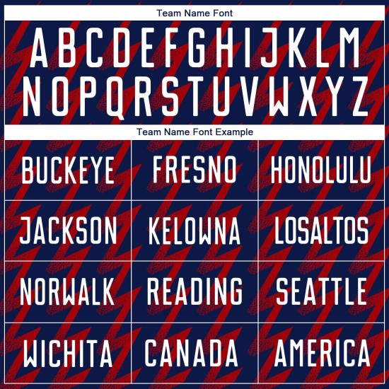 Benutzerdefinierte Marine weiß-rot Zickzack Form Sublimation Fußball Uniform Trikot Benutzerdefinierte Marine weiß-rot Zickzack Form Sublimation Fußball Uniform Trikot