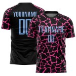 Benutzerdefinierte schwarz hellblau-rosa abstrakte Netzwerk Splash Sublimation Fußball Uniform Jersey Benutzerdefinierte schwarz hellblau-rosa abstrakte Netzwerk Splash Sublimation Fußball Uniform Jersey