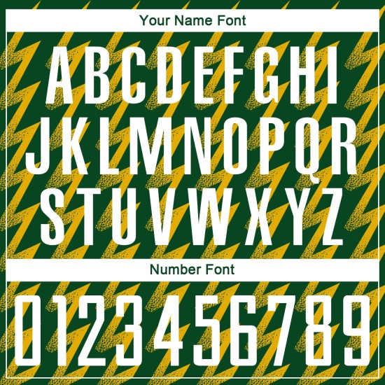 Benutzerdefinierte Kelly Green Weiß-Gold Zickzack Form Sublimation Fußball Uniform Trikot Benutzerdefinierte Kelly Green Weiß-Gold Zickzack Form Sublimation Fußball Uniform Trikot