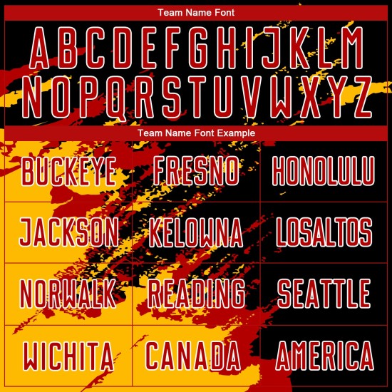 Benutzerdefinierte schwarz rot-gold abstrakte Fragment Kunst Splash Sublimation Fußball Uniform Trikot Benutzerdefinierte schwarz rot-gold abstrakte Fragment Kunst Splash Sublimation Fußball Uniform Trikot