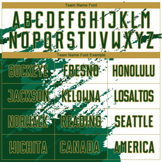 Benutzerdefinierte weiß grün Kelly Grün-Gold abstrakte Fragment Kunst Splash Sublimation Fußball Uniform Jersey Benutzerdefinierte weiß grün Kelly Grün-Gold abstrakte Fragment Kunst Splash Sublimation Fußball Uniform Jersey
