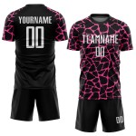 Benutzerdefinierte schwarz weiß-rosa abstrakte Netzwerk Splash Sublimation Fußball Uniform Jersey Benutzerdefinierte schwarz weiß-rosa abstrakte Netzwerk Splash Sublimation Fußball Uniform Jersey