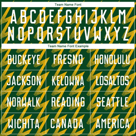 Benutzerdefinierte Kelly Green Weiß-Gold Zickzack Form Sublimation Fußball Uniform Trikot Benutzerdefinierte Kelly Green Weiß-Gold Zickzack Form Sublimation Fußball Uniform Trikot