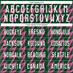 Benutzerdefinierte grün weiß-rosa Zickzack-Form Sublimation Fußball Uniform Trikot Benutzerdefinierte grün weiß-rosa Zickzack-Form Sublimation Fußball Uniform Trikot