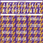 Benutzerdefinierte Lila Weiß-Gold Zickzack Form Sublimation Fußball Uniform Trikot Benutzerdefinierte Lila Weiß-Gold Zickzack Form Sublimation Fußball Uniform Trikot