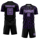 Benutzerdefinierte schwarz lila-weiß abstrakte Netzwerk Splash Sublimation Fußball Uniform Trikot Benutzerdefinierte schwarz lila-weiß abstrakte Netzwerk Splash Sublimation Fußball Uniform Trikot