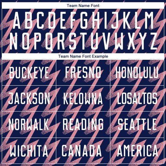 Benutzerdefiniertes Marineblaues, Weiß-Mittelrosa Sublimations-Fußballtrikot in Zickzack-Form Benutzerdefiniertes Marineblaues, Weiß-Mittelrosa Sublimations-Fußballtrikot in Zickzack-Form