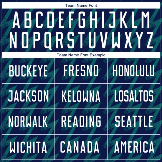 Benutzerdefiniertes Marineblaues, Weiß-Blaugrünes, Zickzack-förmiges Sublimations-Fußballtrikot Benutzerdefiniertes Marineblaues, Weiß-Blaugrünes, Zickzack-förmiges Sublimations-Fußballtrikot