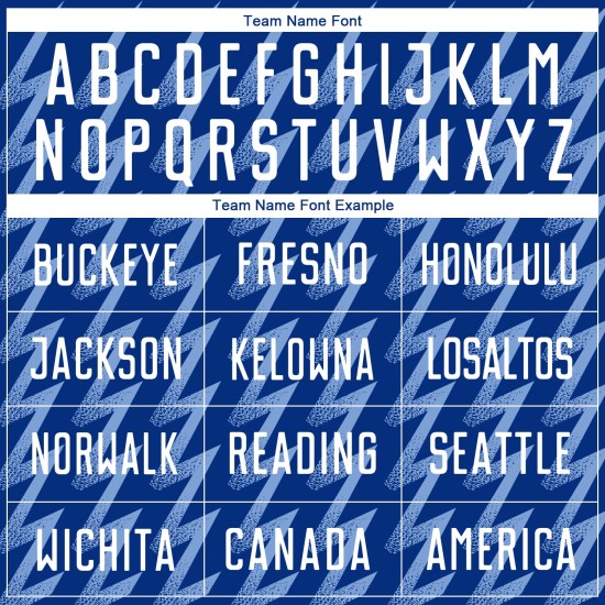 Benutzerdefinierte Royal Weiß-Hellblau Zickzack Form Sublimation Fußball Uniform Trikot Benutzerdefinierte Royal Weiß-Hellblau Zickzack Form Sublimation Fußball Uniform Trikot