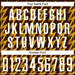 Benutzerdefiniertes braun-weiß-goldenes Sublimations-Fußballtrikot in Zickzack-Form Benutzerdefiniertes braun-weiß-goldenes Sublimations-Fußballtrikot in Zickzack-Form