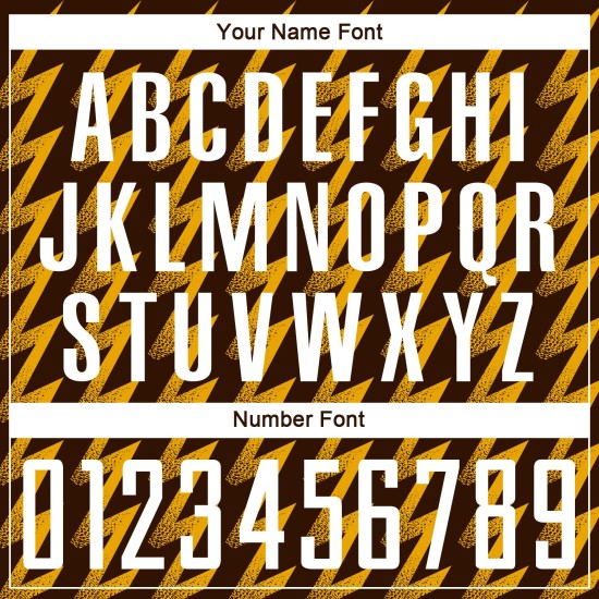 Benutzerdefiniertes braun-weiß-goldenes Sublimations-Fußballtrikot in Zickzack-Form Benutzerdefiniertes braun-weiß-goldenes Sublimations-Fußballtrikot in Zickzack-Form