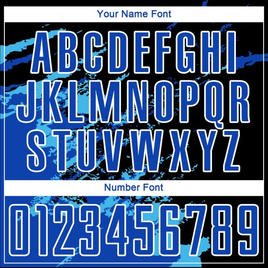 Benutzerdefinierte Schwarz Thunder Blau-Himmel Blau Abstrakte Fragment Kunst Splash Sublimation Fußball Uniform Jersey Benutzerdefinierte Schwarz Thunder Blau-Himmel Blau Abstrakte Fragment Kunst Splash Sublimation Fußball Uniform Jersey