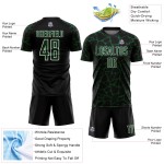 Benutzerdefinierte schwarz grün-weiß abstrakte Netzwerk Splash Sublimation Fußball Uniform Trikot Benutzerdefinierte schwarz grün-weiß abstrakte Netzwerk Splash Sublimation Fußball Uniform Trikot