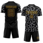 Benutzerdefinierte schwarz grau-gold abstrakte Netzwerk Splash Sublimation Fußball Uniform Trikot Benutzerdefinierte schwarz grau-gold abstrakte Netzwerk Splash Sublimation Fußball Uniform Trikot