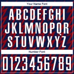 Benutzerdefinierte Marine weiß-rot Zickzack Form Sublimation Fußball Uniform Trikot Benutzerdefinierte Marine weiß-rot Zickzack Form Sublimation Fußball Uniform Trikot