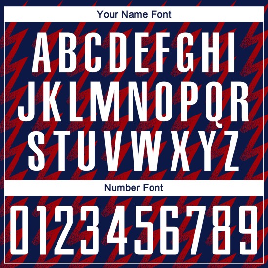 Benutzerdefinierte Marine weiß-rot Zickzack Form Sublimation Fußball Uniform Trikot Benutzerdefinierte Marine weiß-rot Zickzack Form Sublimation Fußball Uniform Trikot