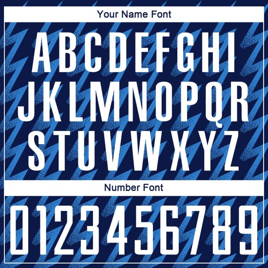 Benutzerdefiniertes Marineblaues, weiß-puderblaues Sublimations-Fußballtrikot in Zickzack-Form Benutzerdefiniertes Marineblaues, weiß-puderblaues Sublimations-Fußballtrikot in Zickzack-Form