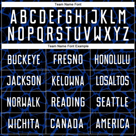 Benutzerdefinierte schwarz weiß-königsblau abstrakte Netzwerk Splash Sublimation Fußball Uniform Trikot Benutzerdefinierte schwarz weiß-königsblau abstrakte Netzwerk Splash Sublimation Fußball Uniform Trikot