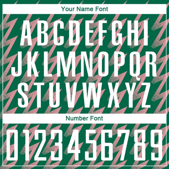 Benutzerdefinierte Kelly Grün Weiß-Mittel Rosa Zickzack Form Sublimation Fußball Uniform Trikot Benutzerdefinierte Kelly Grün Weiß-Mittel Rosa Zickzack Form Sublimation Fußball Uniform Trikot