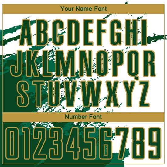 Benutzerdefinierte weiß grün Kelly Grün-Gold abstrakte Fragment Kunst Splash Sublimation Fußball Uniform Jersey Benutzerdefinierte weiß grün Kelly Grün-Gold abstrakte Fragment Kunst Splash Sublimation Fußball Uniform Jersey